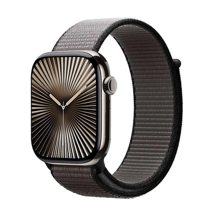 Crong Nylon - Sportovní řemínek pro Apple Watch 44/45/46/49 mm (Noční šedá)