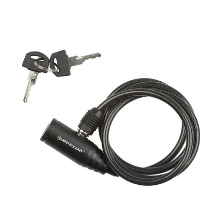 Dunlop - Anti-Diebstahl-Fahrradschlüsselschloss 150 cm + Griff (schwarz)
