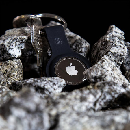 Crong szilikon tok kulcskarikával - Védő kulcstartó tok Apple AirTaghez (lila)