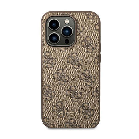 Guess 4G Metal Gold Logo - Coque iPhone 14 Pro (marron)