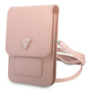 Guess Wallet Saffiano Triangle Logo Phone Bag - taška na chytrý telefon a příslušenství (růžová)