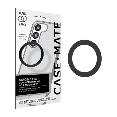 Case-Mate Magnetic Conversion Kit for MagSafe - Universal magnetic ring for case / smartphone 2 pcs. (Black)