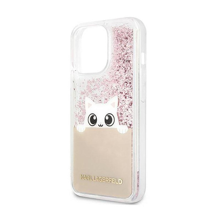 Karl Lagerfeld K-Peek A Boo - iPhone 13 Pro Max Case (Glitter Pink Gold)