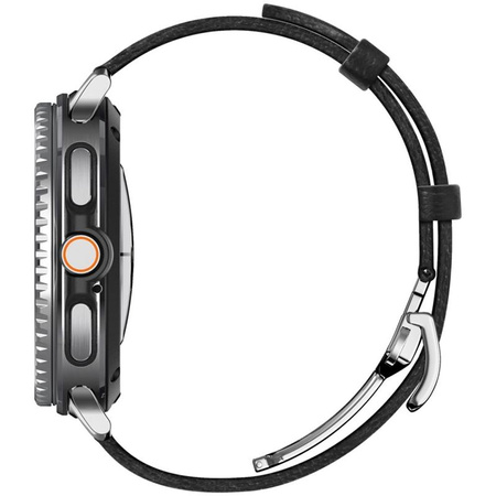 Spigen Enzo - Armband aus echtem Leder für Samsung Galaxy Watch 8 / 8 Classic 40 / 44 / 46 mm (Schwarz)
