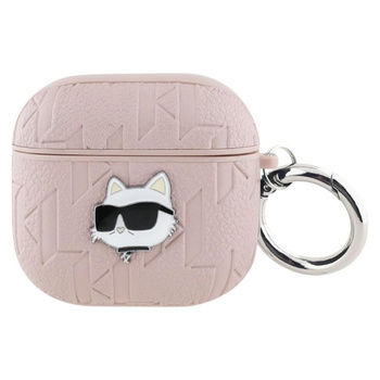Karl Lagerfeld Monogram Choupette Head - pouzdro na AirPods 4 (růžové)