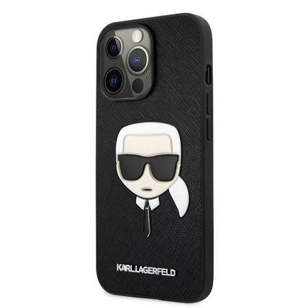 Karl Lagerfeld Saffiano Ikonik Karl`s Head - pouzdro pro iPhone 13 Pro (černé)