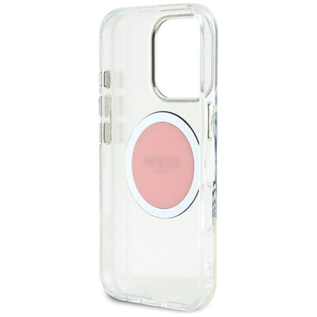 Guess IML Metal Coloured Circle Classic Logo MagSafe - étui pour iPhone 16 Pro Max (rose)