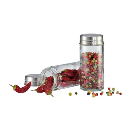 Küchenprofi - Pot à épices en verre et acier inoxydable 9,3x4 cm