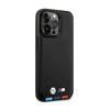 BMW Leather Hot Stamp Tricolor MagSafe - iPhone 14 Pro Max Case (Black)