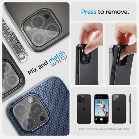 Spigen Optik.TR Camera Protector - Objektivschutzglas für iPhone 15 Pro / 15 Pro Max / iPhone 14 Pro / 14 Pro Max (2 Stück) (Transparent)