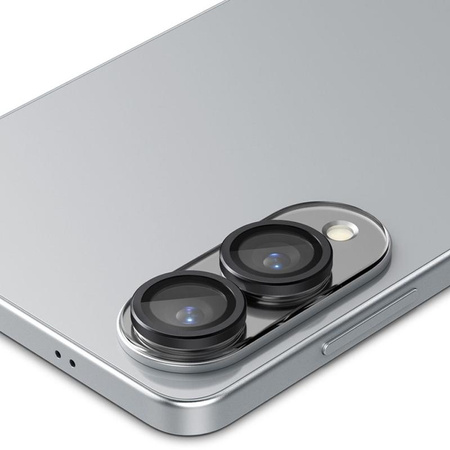 Spigen Optik Pro GLAS.TR EZ Fit kameravédő 2-Pack - Lencsevédő üveg Samsung Galaxy S25 Edge készülékhez (2 db)(Fekete)