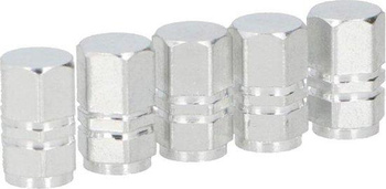 Dunlop - Schrader type car valve caps 5 pcs. (Silver)