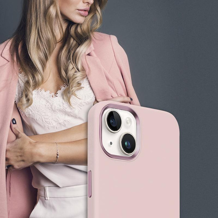 Crong Color Cover LUX Magnetic - Custodia MagSafe per iPhone 15 (Rosa)