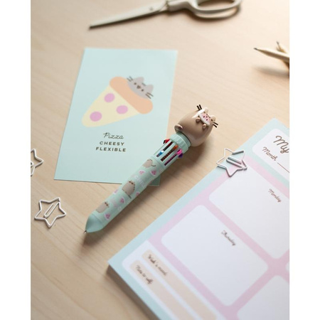 Pusheen - Długopis automatyczny 10-kolorowy z figurką 3D z kolekcji Foodie
