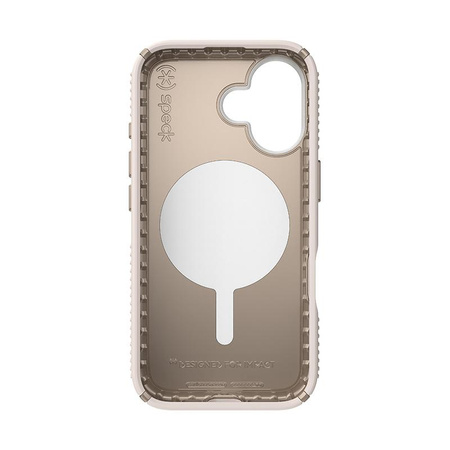 Speck Presidio2 Grip ClickLock e MagSafe - Custodia per iPhone 16 (Osso sbiancato / Oro antico / Marrone nocciola)