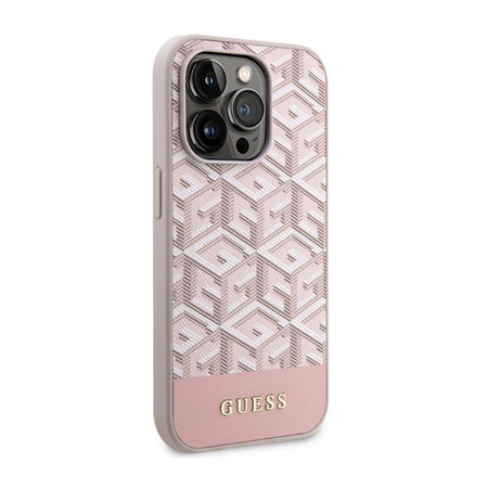 Guess GCube Stripes MagSafe - Schutzhülle für iPhone 14 Pro (Pink)