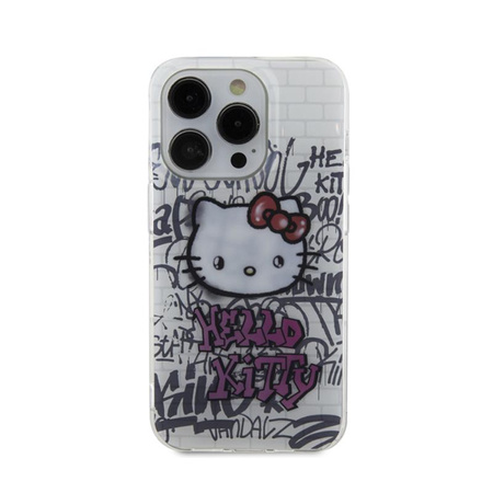 Hello Kitty IML Kitty On Bricks Graffiti - iPhone 15 Pro tok (fehér)
