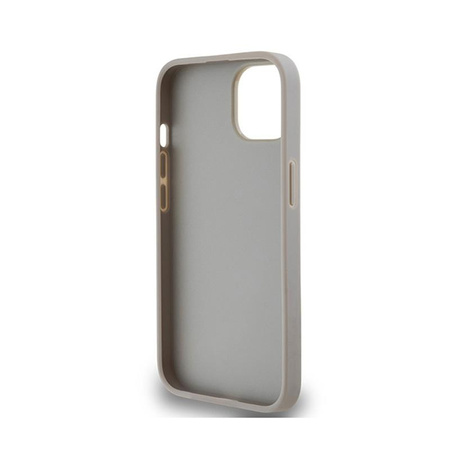 DKNY Lederhülle mit Monostreifen und Metall-Logo - iPhone 14 / 15 / 13 (beige)