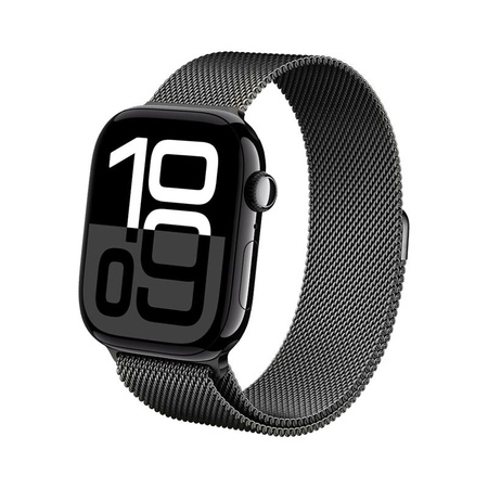 Crong Milano Steel - Bracelet en acier inoxydable pour Apple Watch 44/45/46/49 mm (graphite)