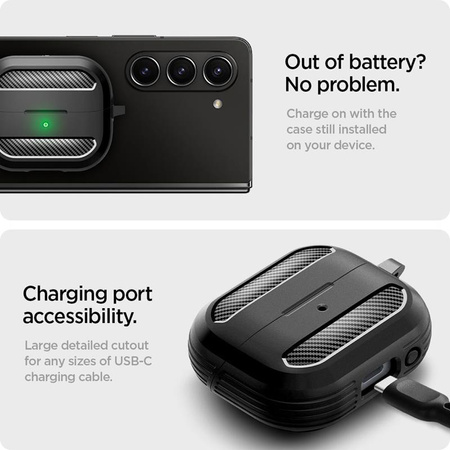 Spigen Rugged Armor - Etui pour Samsung Galaxy Buds 3 / 3 Pro (Noir mat)