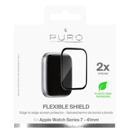 Puro Flexible Shield Edge to Edge - Hibrid kijelzővédő üveg + applikátor Apple Watch 7 (41 mm) számára