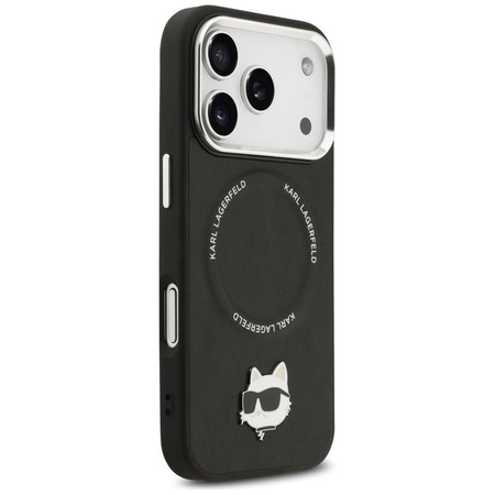 Karl Lagerfeld Choupette Pin MagSafe - Pouzdro iPhone 17 Pro Max (černá)