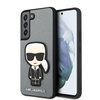 Karl Lagerfeld Saffiano Ikonik Patch - Etui Samsung Galaxy S22 (srebrny)