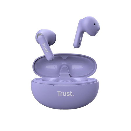 Trust Yavi - TWS Bluetooth kabelloser In-Ear-Kopfhörer mit Ladetasche & ENC (Violett)