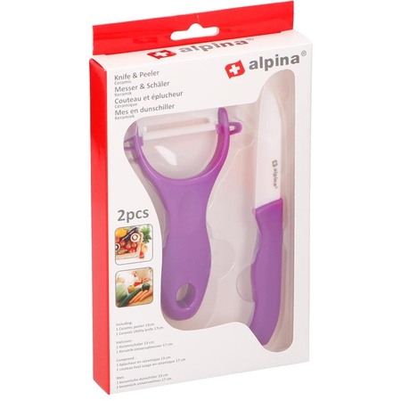 Alpina - Set d'épluche-légumes et de couteaux (violet)