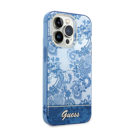 Guess Porcelán kollekció - iPhone 14 Pro tok (kék)