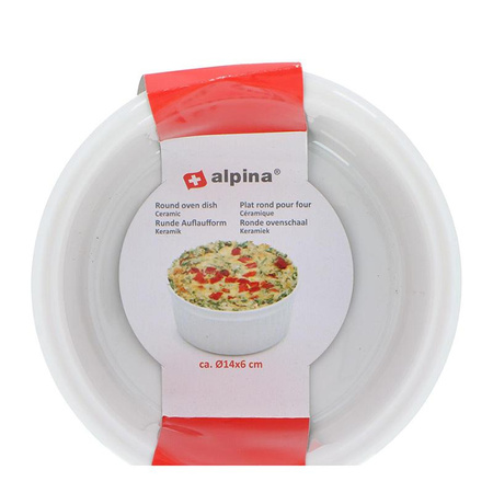 Alpina - Kerámia sütőedény 14x6,5 cm 600 ml (fehér)