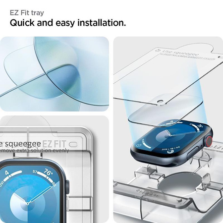 Spigen Elite Shield EZ Fit 2-Pack - Hybridglas-Schutz für Apple Watch 10 42 mm (Transparent)