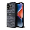 DKNY Leather Mono Stripe & Metal Logo - iPhone 14 Pro Max Case (black)