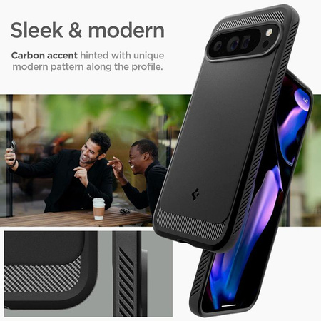 Spigen Rugged Armor - Hülle für Google Pixel 9 Pro XL (Matte Black)