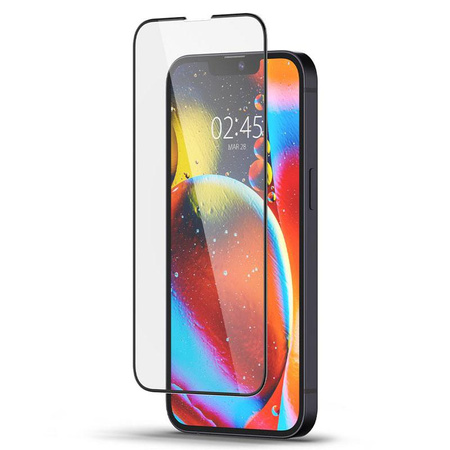 Spigen Glass FC - Verre trempé pour iPhone 14 Plus / iPhone 13 Pro Max (Cadre noir)