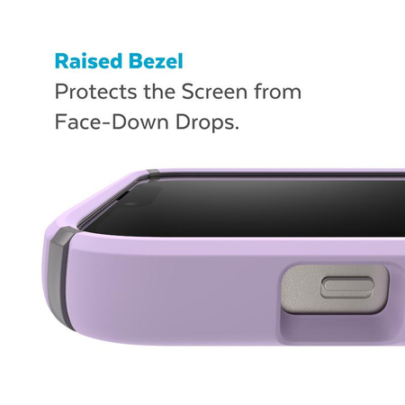 Speck Presidio2 Pro - Coque antibactérienne pour iPhone 14 / iPhone 13 (Spring Purple / Cloudygrey / White)