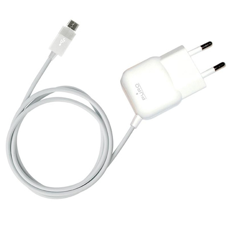 PURO Mini Travel Charger - Tragbares Netzladegerät mit Micro USB-Kabel (weiß)