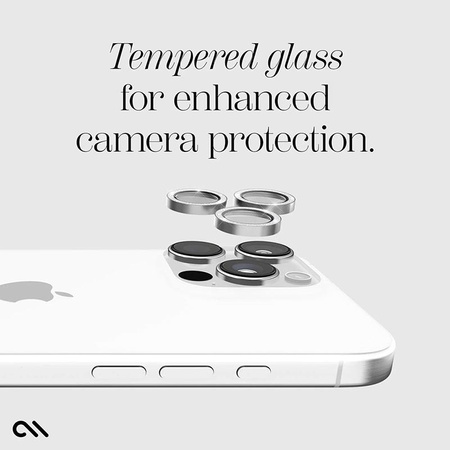 Case-Mate Aluminum Ring Lens Protector - Verre de protection pour l'objectif de l'appareil photo de l'iPhone 16 Pro / iPhone 16 Pro Max (Twinkle)