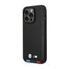 BMW Leder Hot Stamp Tricolor MagSafe - iPhone 14 Pro Max Tasche (Schwarz)