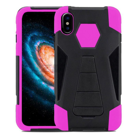 Zizo Dual Layered Hybrid Cover - Páncélozott iPhone Xs / X tok állvánnyal (rózsaszín)