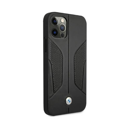 BMW Leather Perforate Sides - pouzdro pro iPhone 12 / iPhone 12 Pro (černé)