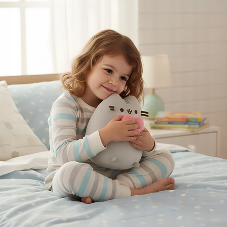 PUSHEEN CAT MASCOT WITH HEART IN HANDS, Plush Cat with Heart, 24cm