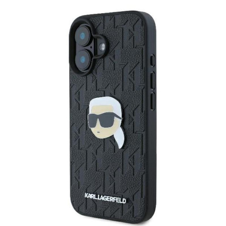 Karl Lagerfeld Monogram Karl Head Pin - pouzdro na iPhone 16 (černé)