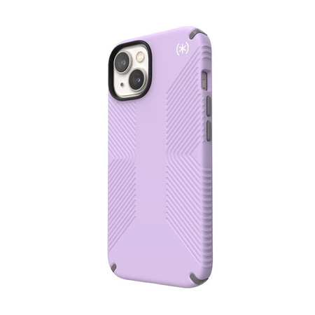 Speck Presidio2 Grip - Non-slip iPhone 14 / iPhone 13 case (Spring Purple / Cloudygrey / White)