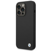 BMW Liquid Silicone Case Metal Logo - Coque pour iPhone 14 Pro Max (Noir)