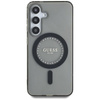 Guess Strasssteinchen gedrucktes klassisches Logo MagSafe - Hülle für Samsung Galaxy S25 (schwarz)