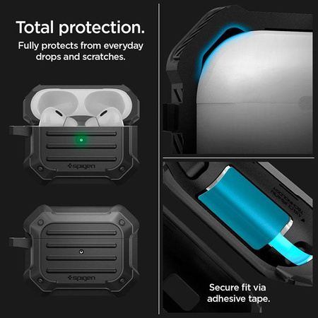 Spigen Tough Armor MagSafe - Étui pour Apple AirPods Pro 1 / 2 (Noir)