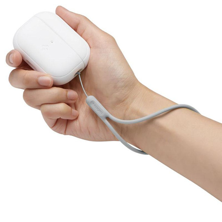 Spigen Silicone Fit Strap - Hülle für Apple AirPods Pro 1 / 2 (Weiß / Grau)