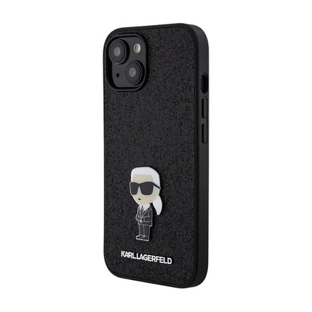 Karl Lagerfeld Fixed Glitter Iconic Logo Metal Pin - iPhone 15 / 14 / 13 Case (černý)