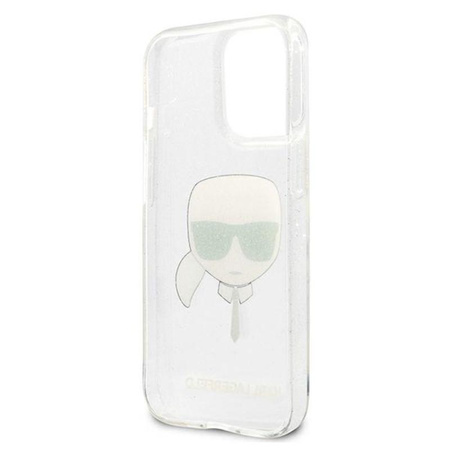 Karl Lagerfeld Karl's Head Glitter - Coque pour iPhone 13 Pro (argent)